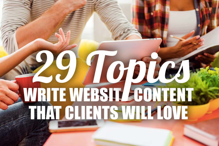 write website content - 29 things