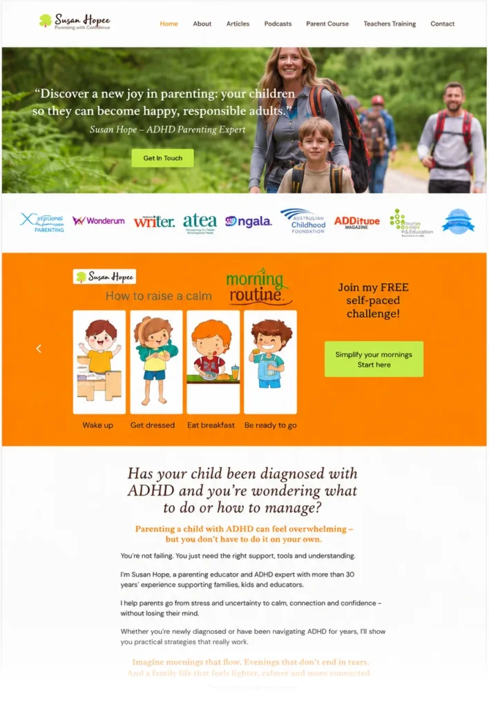 adhd coach website design