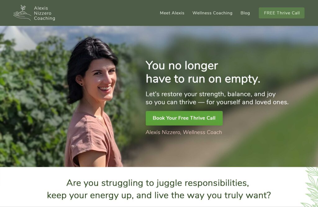 Wellness Coach Redesign for Alexis