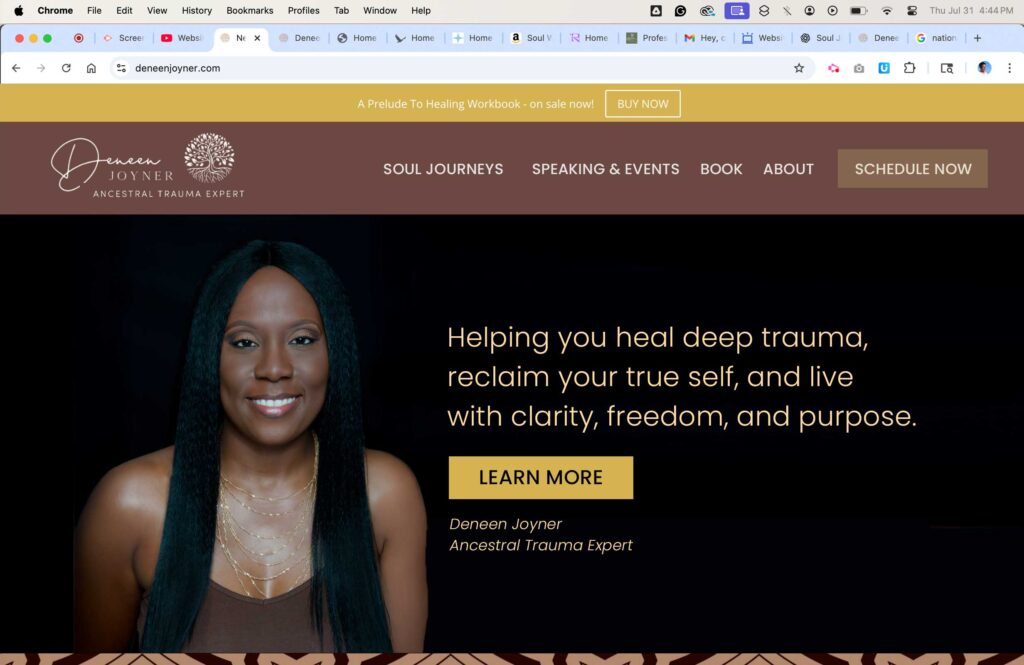 website homepage redesign for Deneen
