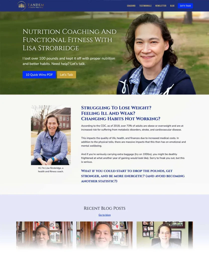 Wellness Coach Website Design for Lisa