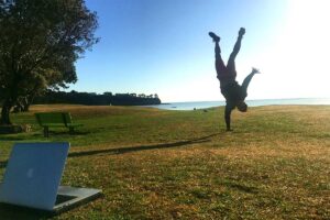 kenn doing handstand