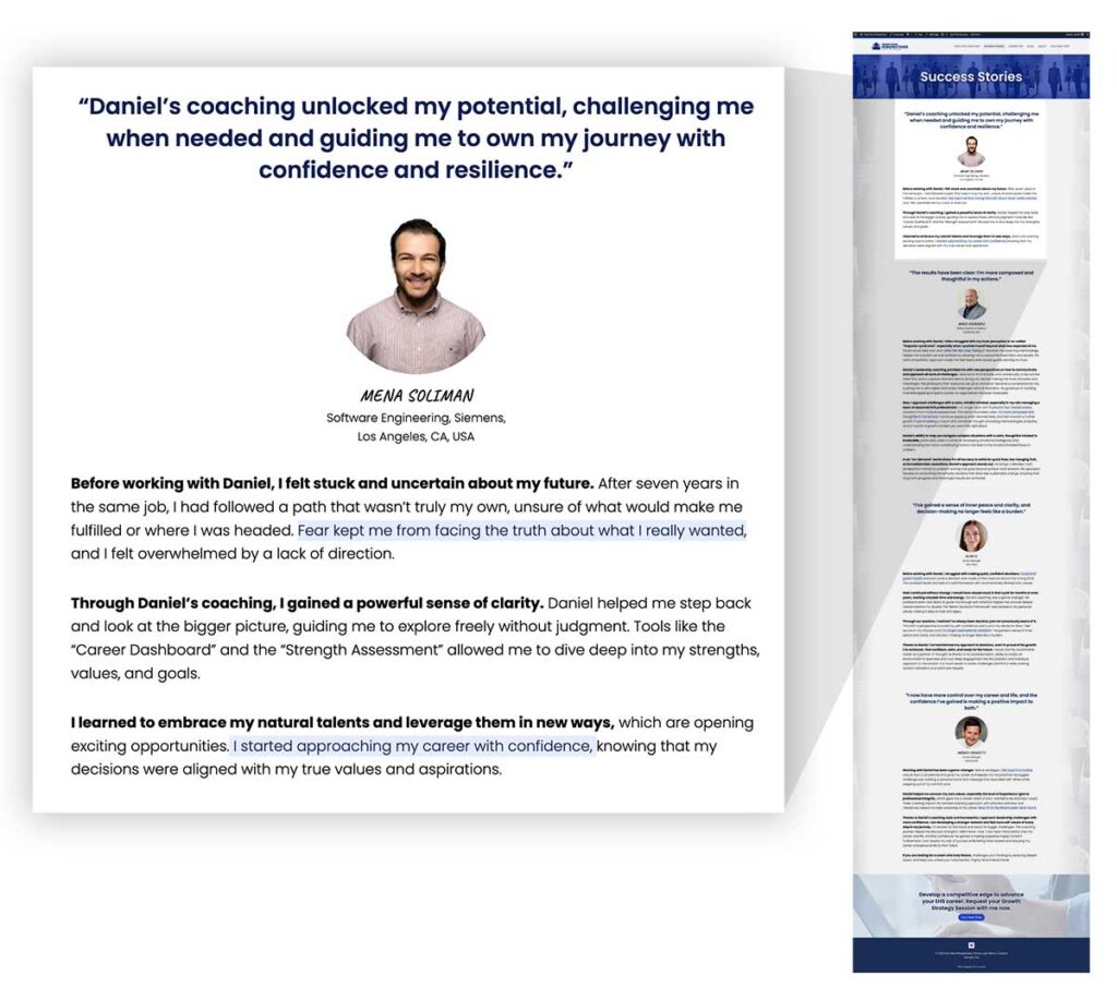 another coaching website testimonial