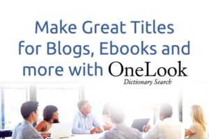 make great titles with onelook